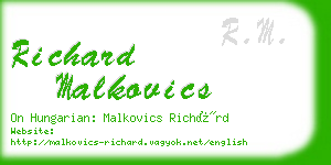 richard malkovics business card